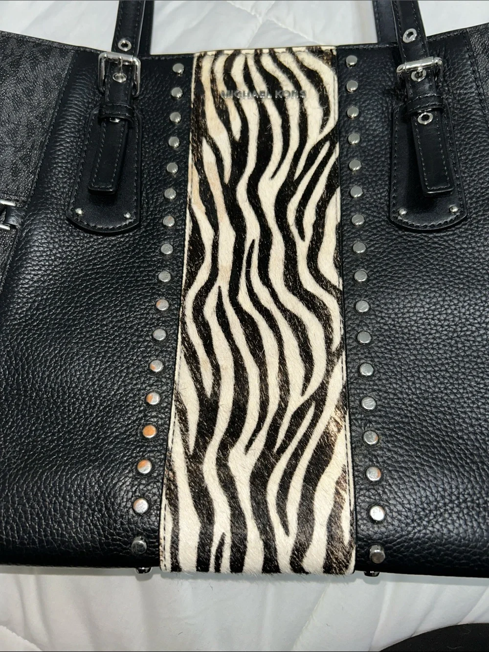Michael Kors Black Zebra Tote Bag